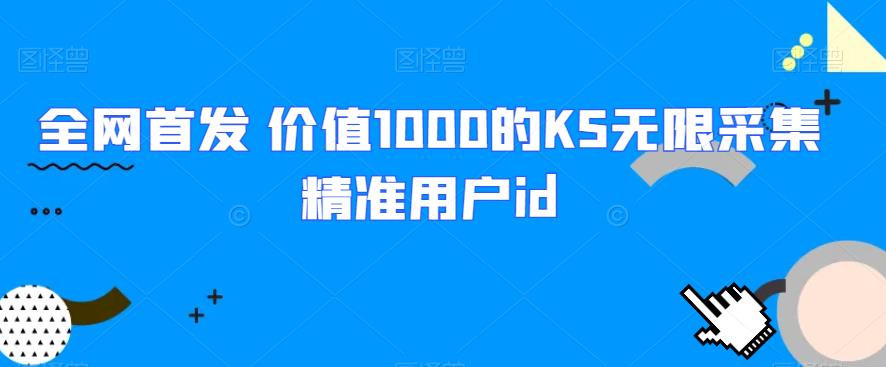 全网首发 价值1000的KS无限采集精准用户id网赚项目-副业赚钱-互联网创业-资源整合如逸网创